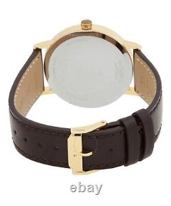 Brand New Movado Men's Classic Museum Gold Dial Brown Leather Watch 0607316