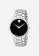Brand New Movado Men's Serio Black Dial Stainless Steel Bracelet Watch 0607283