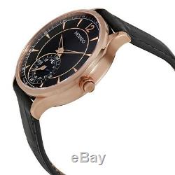 Brand New Movado Motion 0660009 Men's Black Leather Rose Gold Quartz Smart Watch