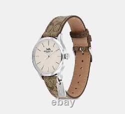Brand New Women's Coach Ruby 32mm Leather Strap Watch (Khaki) 14502994