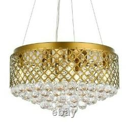 Brass Kitchen Modern Dining Room Crystal Pendant Chandelier Lighting 8 Light