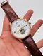 Brown Leather Mont Blanc Men's First Copy Watch Quartz Movement Fully Automatic