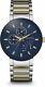 Bulova 98C123 Two Tone Stainless Steel Blue Dial Day Date Men's Watch Brand New