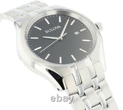 Bulova Men's 96B265 Quartz Black Dial Silver-Tone Bracelet 41mm Watch