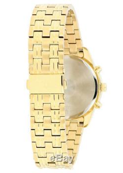 Bulova Men's Diamond Accents Chronograph Quartz Gold-Tone 40mm Watch 97D114