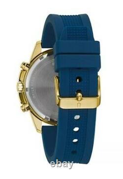 Bulova Men's Quartz Chronograph Date Indicator Blue Dial 44mm Watch 97B193