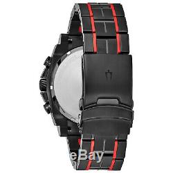Bulova Men's Quartz Precisionist Chronograph Red Accents 46.5mm Watch 98B313