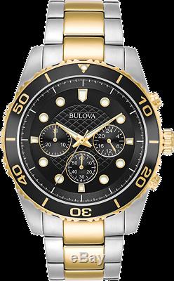 Bulova Mens 98A171 Quartz Marine Star Chronograph Black Dial Bracelet 43mm Watch