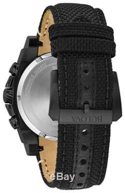 Bulova Precisionist Men's Quartz Black Nylon Strap 46mm Watch 98B318