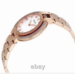 Bulova Rubaiyat Rose Steel Gold-Tone Silver Diamond Dial Quartz Watch 98R248