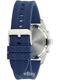 Bulova Sport Men's Quartz Chronograph Black Dial Blue Band 43mm Watch 98A190