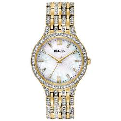 Bulova Women's 98L234 Quartz Crystal Accents Gold-Tone Bracelet 32mm Watch