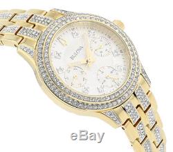 Bulova Women's 98N112 Quartz Crystal Accents Gold-Tone Bracelet 33mm Watch