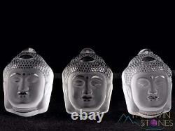 CLEAR QUARTZ Crystal Cabochon Buddha Head Jewelry Making, Home Decor, E1678