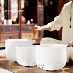 CVNC 432HZ 6-12 White Set Wholesale Quartz Crystal Singing Bowl Sound Bath Heal