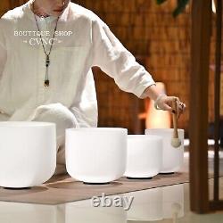 CVNC 432HZ 6-12 White Set Wholesale Quartz Crystal Singing Bowl Sound Bath Heal