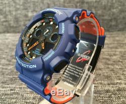 Casio G Shock Ga-100l-2a Blue&orange Analogue&digital Stopwatch Timer Brand New