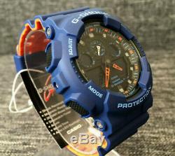 Casio G Shock Ga-100l-2a Blue&orange Analogue&digital Stopwatch Timer Brand New