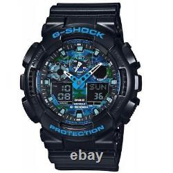 Casio Men's Watch G-Shock Ana-Digi Dial Black Resin Strap Dive GA100CB-1A
