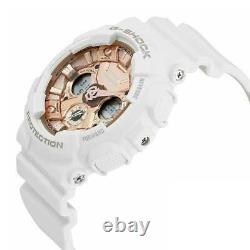 Casio Women's Watch G-Shock Rose Gold Dial Dive White Strap GMAS120MF-7A2