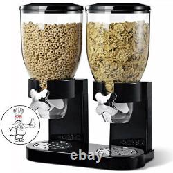 Cereal Dispenser Double Size Dry Food Kitchen Storage Twin Container Machine