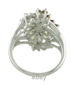 Change Colour Garnet Gemstone Cocktail Green Ring Size 7 18k White Gold Jewelry
