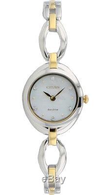 Citizen Eco-Drive Women's Silhouette Crystals Two-Tone 24mm Watch EX1434-55D