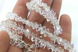 Clean herkimer diamond Quartz beading strands Necklaces 16 long 5Pcs crystals