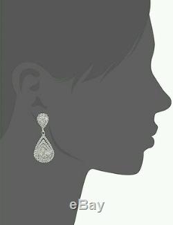 Clear Crystal Earrings Long drop dangle Wedding Bridal Pageant Prom Jewelry gems