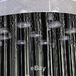 Clear Crystal Glass Chandelier Spiral Sphere Pendant L180cm Ceiling Fixtures