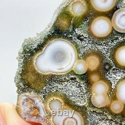 Collection! Amazing Orbicular Ocean Jasper Agate Druzy Slab Reiki Stone Gift 02