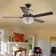 Crystal Chandelier Ceiling Fan 52in 4 Blade 3 Light Wood Blades with Black Finish