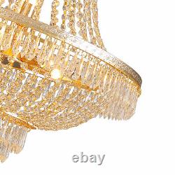 Crystal Chandelier French Empire Large Foyer Ceiling Light Gold Pendant Lamp NEW