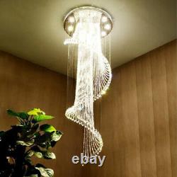 Crystal Chandelier Pendant Ceiling Light Rain Drop Spiral Hanging Light Fixture