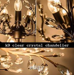 Crystal Chandeliers Vintage 8 Lights Pendant Light Fixture for Living Bedroom
