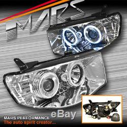 Crystal Clear LED Angel Eyes Projector Head Lights for Mitsubishi Triton 06-15