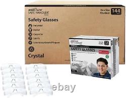 Crystal Clear Lens Clear Temple Safety Glasses, Fits Adult and Youth