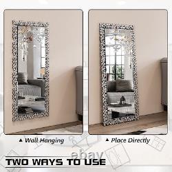 Crystal Full Body Mirror, Full Length Mirror Dressing Mirror, Leaning & Hanging