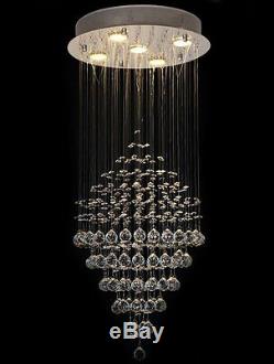 Crystal Glass Diamond Rain Drop 5-Light Ceiling Fixtures Chandelier