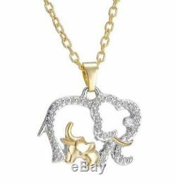 Crystal Love Pendant Necklaces 14k Yellow Gold Finish 0.10ct Round Cut Diamond