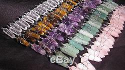Crystal Point Silver Wire Wrap Wrapped Charms WHOLESALE Bulk 100 Pendants LOT