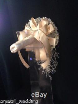 Crystal Sensational Wedding brides brooch Bouquet made with Swarovski Elements