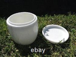 Crystal White Granite Cremation Urn for Ashes Cemetery Memorial Pot Jar 9x8-A
