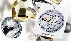 Crystals From Swarovski Disks Drop Pierced Earrings Rhodium Authentic 7149s