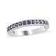 Ct 0.6 925 Sterling Silver Band Ring Platinum Plated Blue Triplet Quartz Size 9