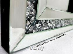 Diamond Crush Crystal Dressing Silver Sparkly Full Length Wall Mirror 120X40cm