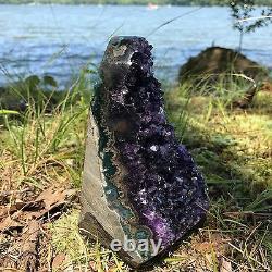 EXTRA LARGE POLISHED Amethyst Druze Crystal Cluster With Cut Base 2 Pounds ea