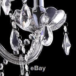 Elegant Clear Crystal Chandelier Pendant Lighting 6 Lights Fixture Ceiling Lamp