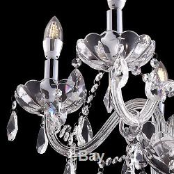 Elegant Clear Crystal Chandelier Pendant Lighting 6 Lights Fixture Ceiling Lamp
