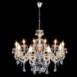 Elegant Large Crystal 10 Candle Arm Chandelier Luxury Pendant Ceiling Lamp